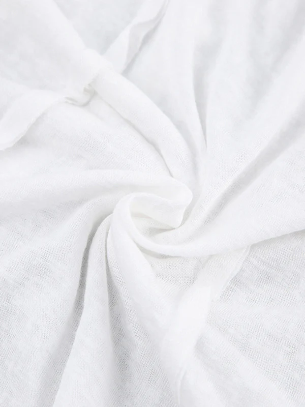 Long Sleeves Skinny Pleated Solid Color Round-Neck T-Shirts - Image 15