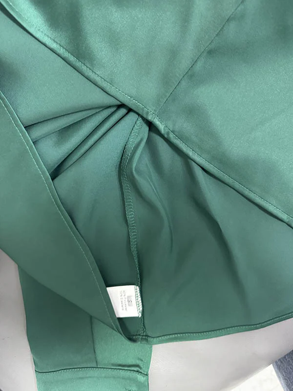 Long Sleeves Skinny Pleated Solid Color Split-Joint One-Shoulder Blouses&Shirts Tops - Image 30