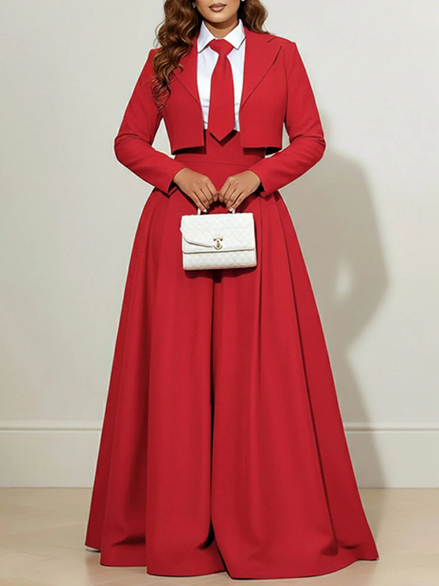 Long Sleeves Skinny Solid Color Notched Collar Blazer Outerwear - Image 3