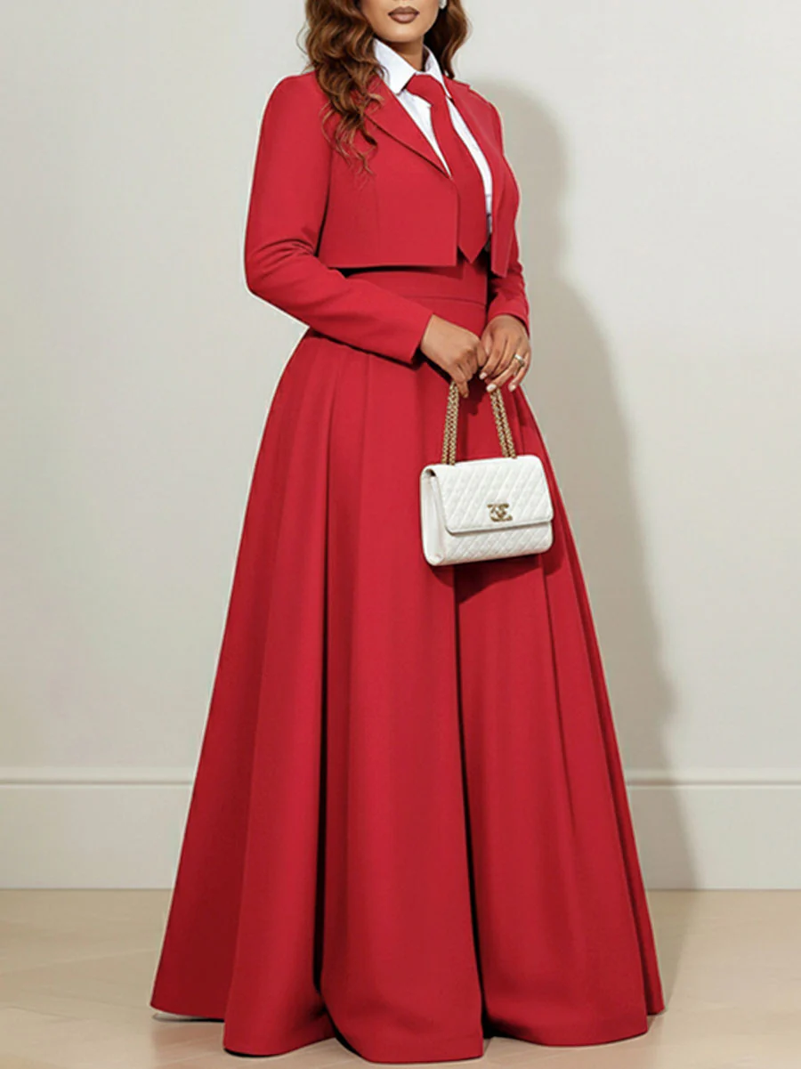 Long Sleeves Skinny Solid Color Notched Collar Blazer Outerwear - Image 5