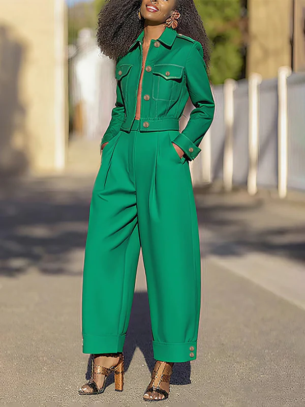 Long Sleeves Split-Joint Lapel Jackets&Coats Outerwear - Image 3