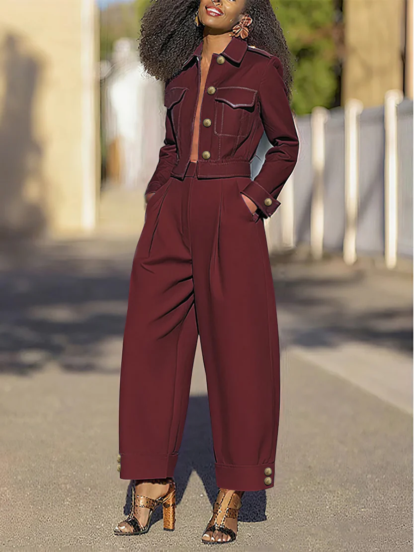 Long Sleeves Split-Joint Lapel Jackets&Coats Outerwear - Image 5