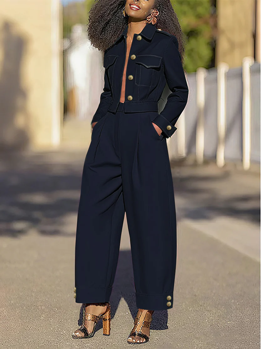 Long Sleeves Split-Joint Lapel Jackets&Coats Outerwear - Image 6