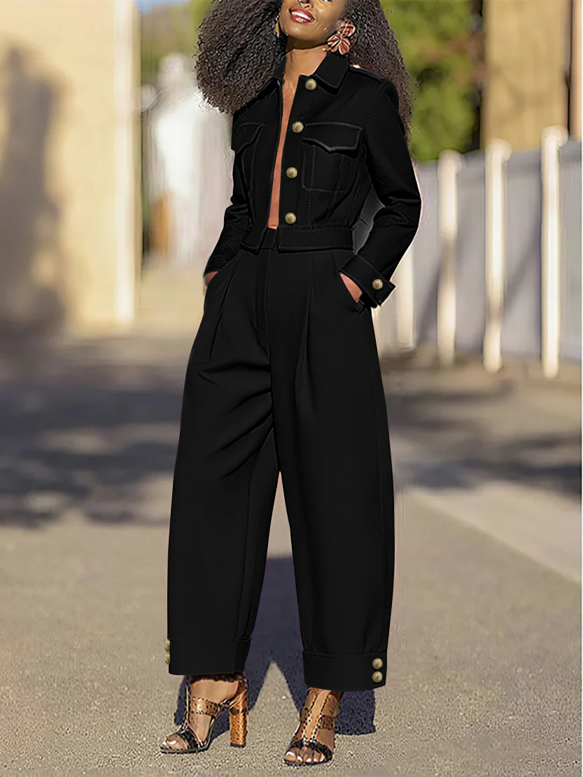 Long Sleeves Split-Joint Lapel Jackets&Coats Outerwear - Image 7
