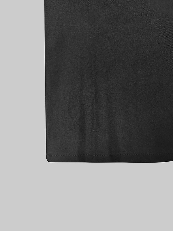 Long Sleeves Split-Joint Split-Side Notched Collar Outerwear - Image 9