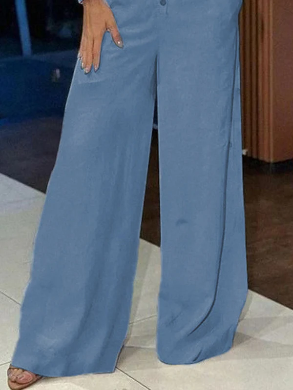 Long Sleeves Wide Leg Split-Joint Jumpsuits - Image 3