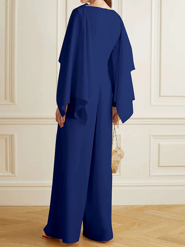 Long Sleeves Wrap Solid Color Zipper Jumpsuits - Image 5