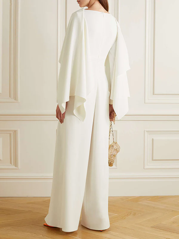Long Sleeves Wrap Solid Color Zipper Jumpsuits - Image 6