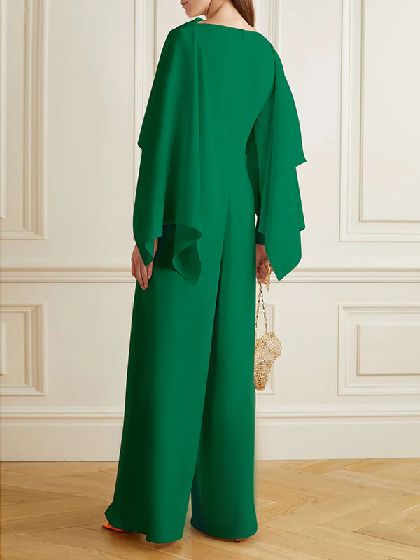 Long Sleeves Wrap Solid Color Zipper Jumpsuits - Image 7