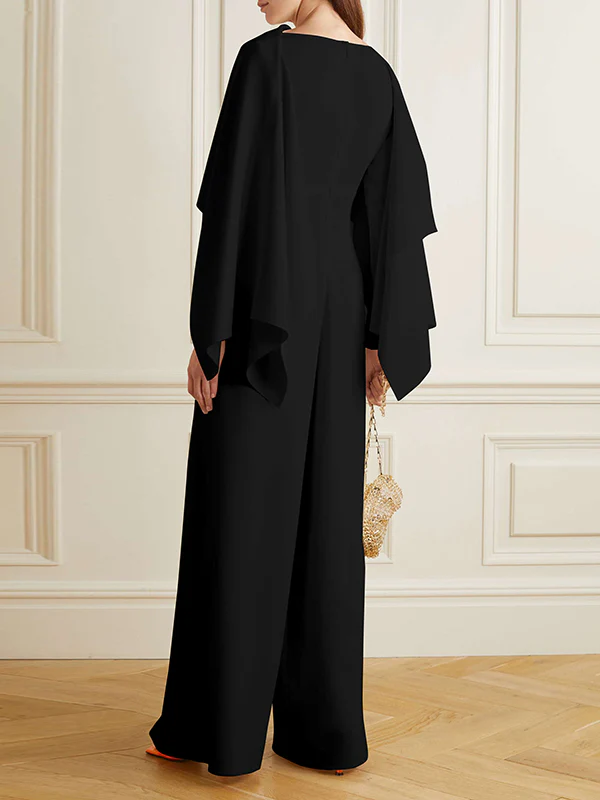 Long Sleeves Wrap Solid Color Zipper Jumpsuits - Image 9