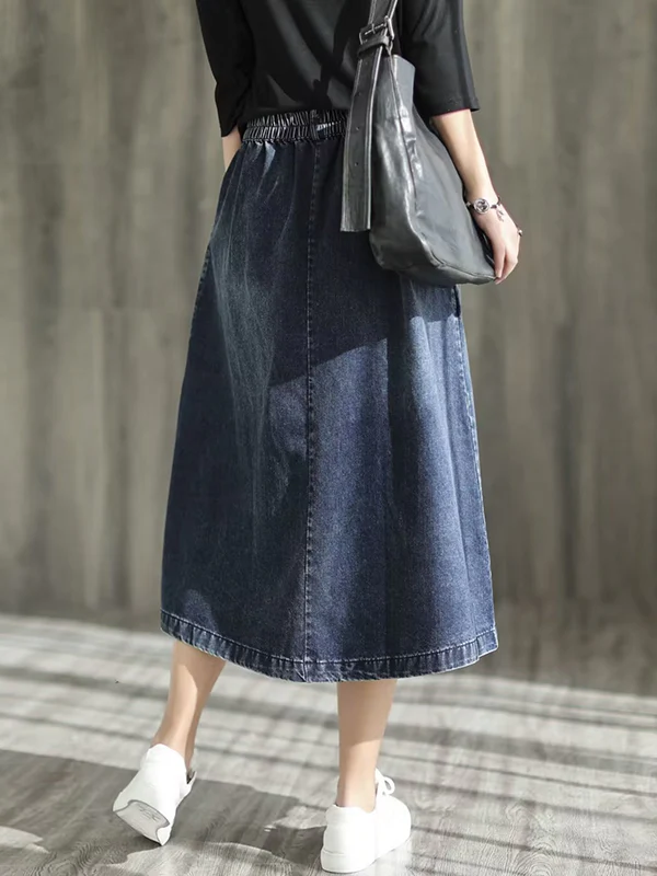 Loose Asymmetric Elasticity Split-Joint Skirts - Image 10