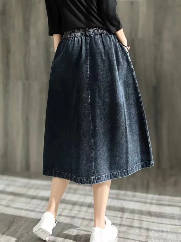 Loose Asymmetric Elasticity Split-Joint Skirts - Image 6
