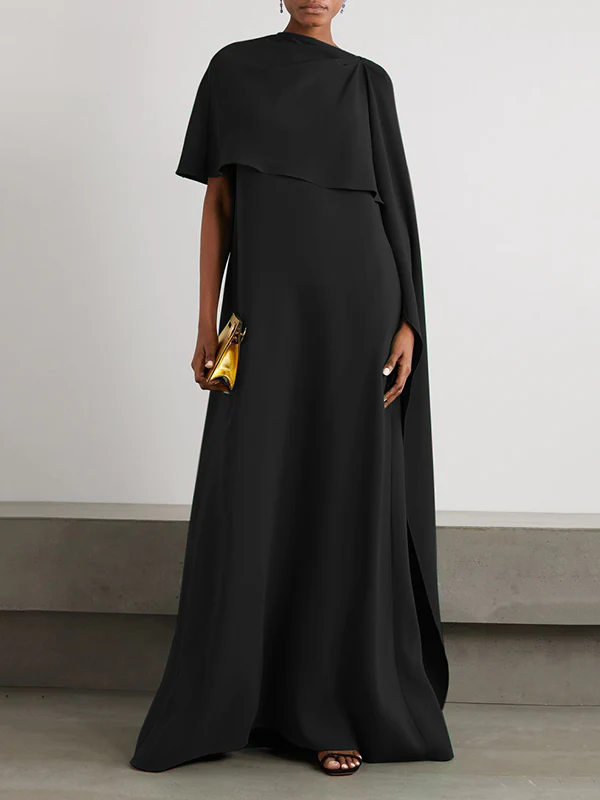 Loose Asymmetric Solid Color Maxi Dresses - Image 2