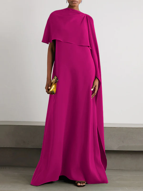 Loose Asymmetric Solid Color Maxi Dresses - Image 3