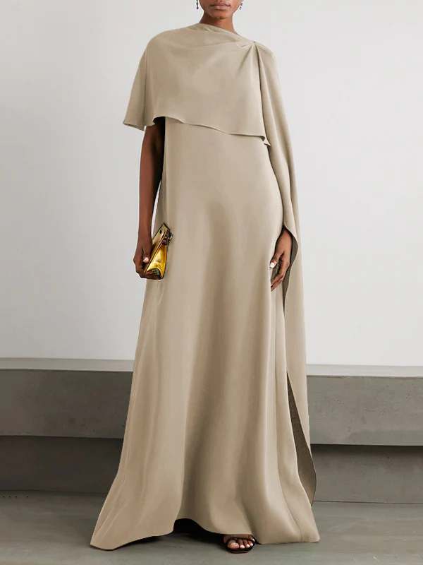 Loose Asymmetric Solid Color Maxi Dresses - Image 4