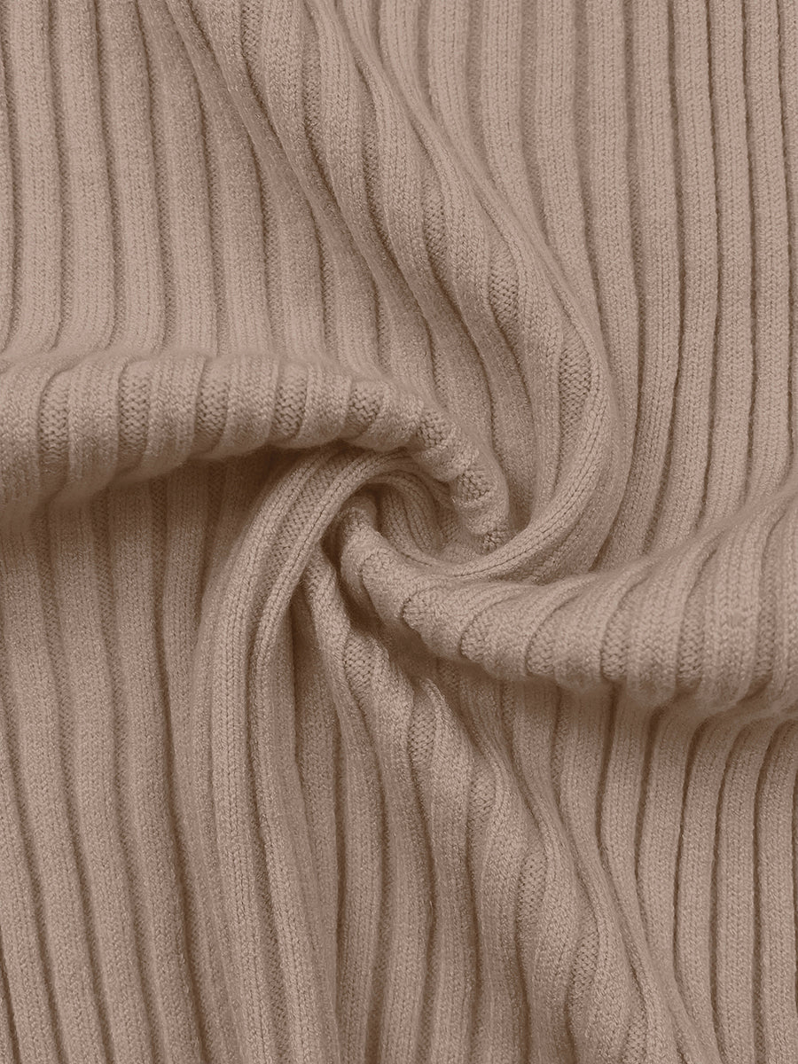 Loose Asymmetric Solid Color Split-Joint High Neck Sweater Tops - Image 13