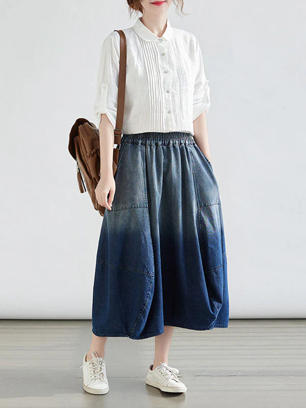 Loose Elasticity Gradient Skirts - Image 4