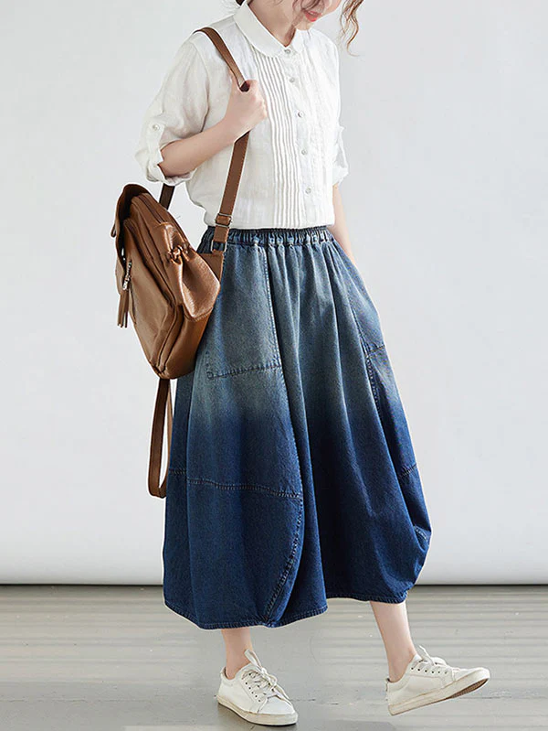 Loose Elasticity Gradient Skirts - Image 5