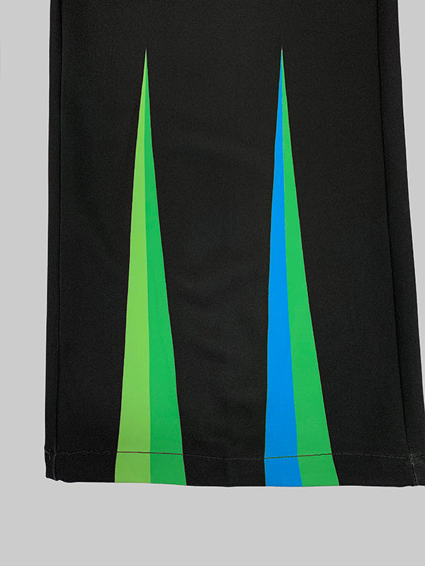 Loose Elasticity Pockets Printed Split-Joint Pants Trousers - Image 7