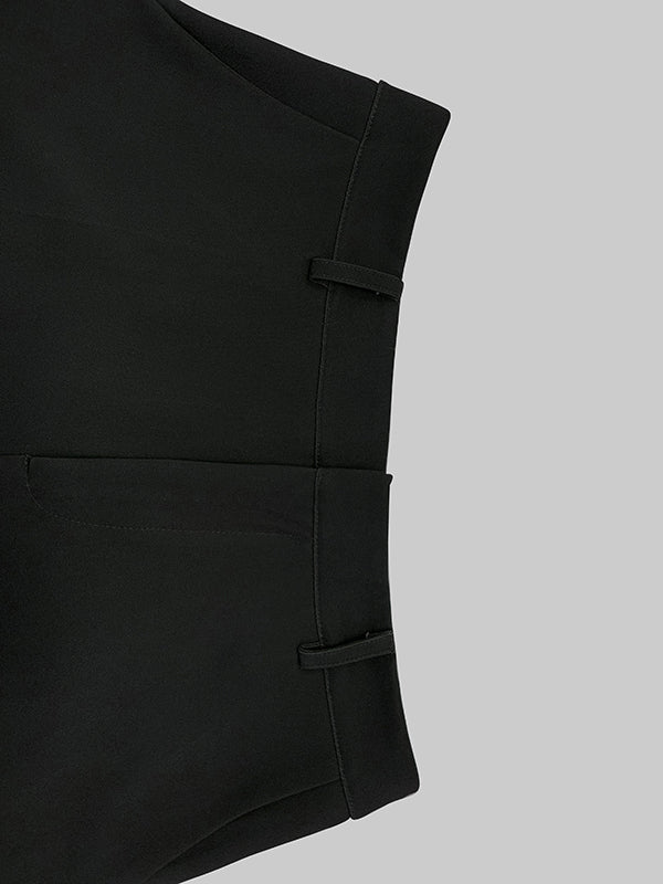 Loose Elasticity Pockets Printed Split-Joint Pants Trousers - Image 9