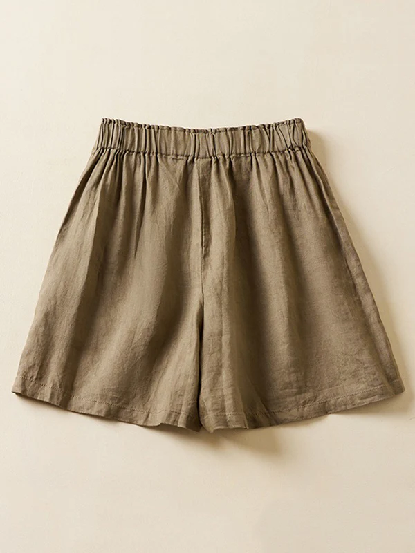 Loose Elasticity Solid Color Shorts Bottoms - Image 10