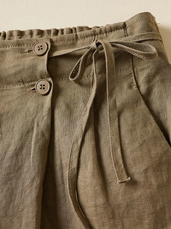 Loose Elasticity Solid Color Shorts Bottoms - Image 13