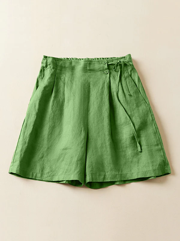 Loose Elasticity Solid Color Shorts Bottoms - Image 2