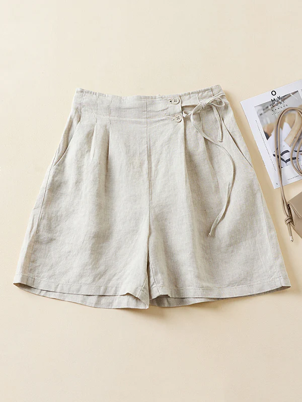 Loose Elasticity Solid Color Shorts Bottoms - Image 3