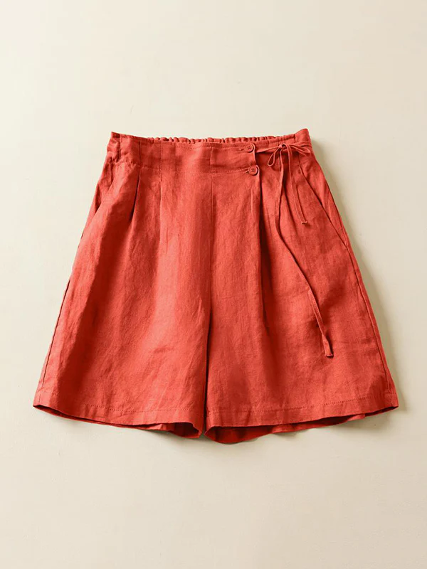 Loose Elasticity Solid Color Shorts Bottoms - Image 5