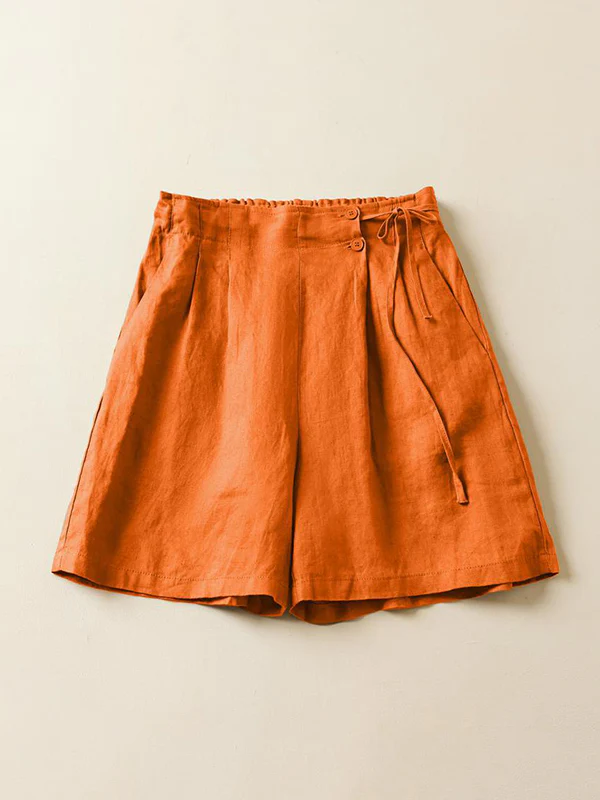 Loose Elasticity Solid Color Shorts Bottoms - Image 6