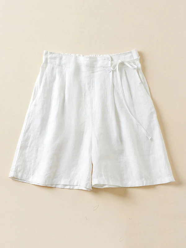Loose Elasticity Solid Color Shorts Bottoms - Image 7
