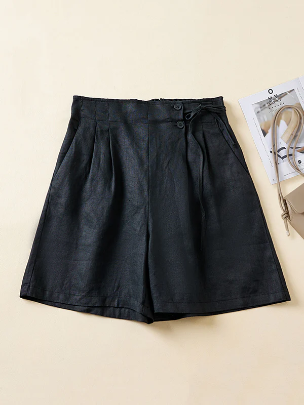 Loose Elasticity Solid Color Shorts Bottoms - Image 8