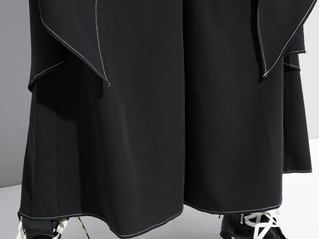 Loose False-Two Split-Joint Wide-Leg Pants - Image 8