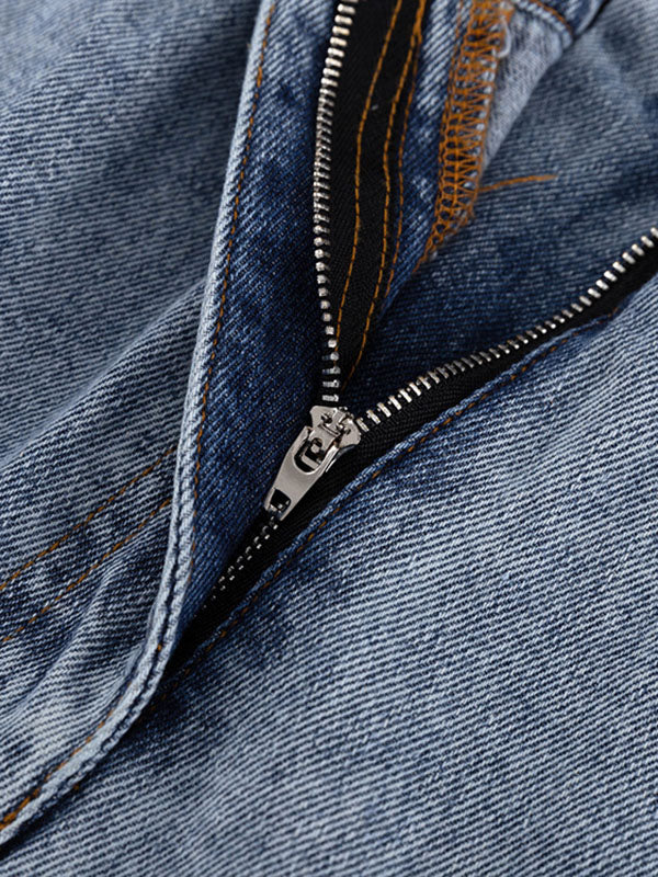 Loose Fringed Split-Front Denim Skirts Bottoms - Image 10