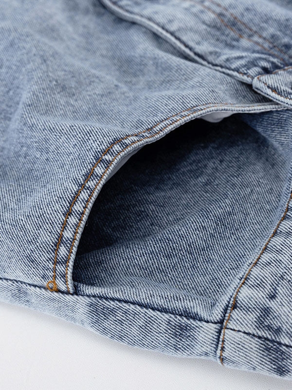 Loose Fringed Split-Front Denim Skirts Bottoms - Image 12