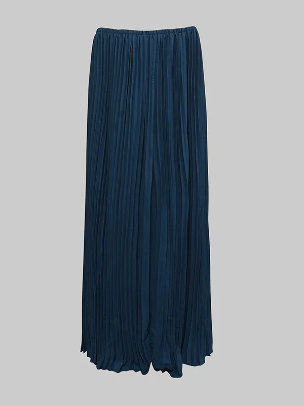 Loose Gauze Pleated Solid Color Tiered Off-The-Shoulder Evening Dresses Maxi Dresses - Image 6