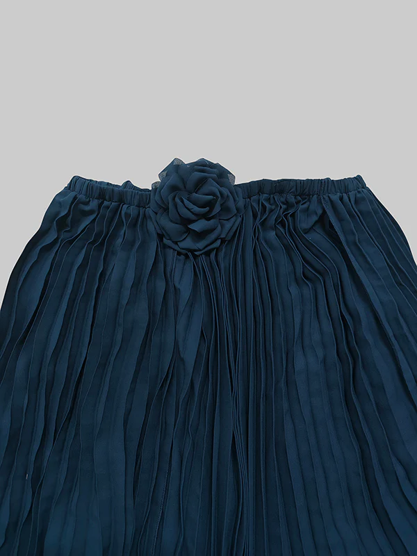 Loose Gauze Pleated Solid Color Tiered Off-The-Shoulder Evening Dresses Maxi Dresses - Image 7
