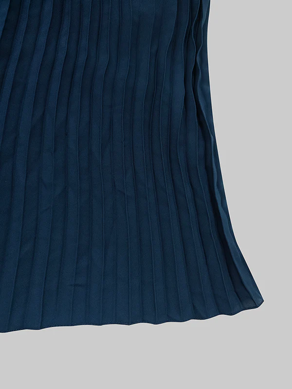 Loose Gauze Pleated Solid Color Tiered Off-The-Shoulder Evening Dresses Maxi Dresses - Image 9