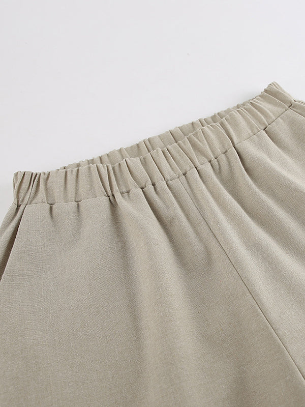 Loose Hollow Split-Joint Halter-Neck Vest + Elasticity High Waisted Pants Trousers Two Pieces Set - Image 10