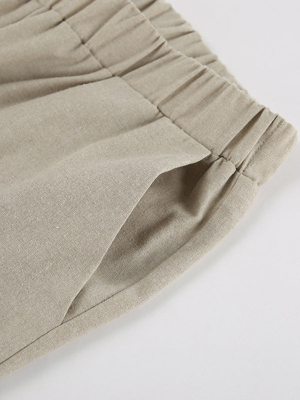 Loose Hollow Split-Joint Halter-Neck Vest + Elasticity High Waisted Pants Trousers Two Pieces Set - Image 13