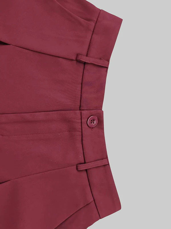 Loose Ninth Pants Solid Color Zipper Casual Pants Bottoms Trousers - Image 11