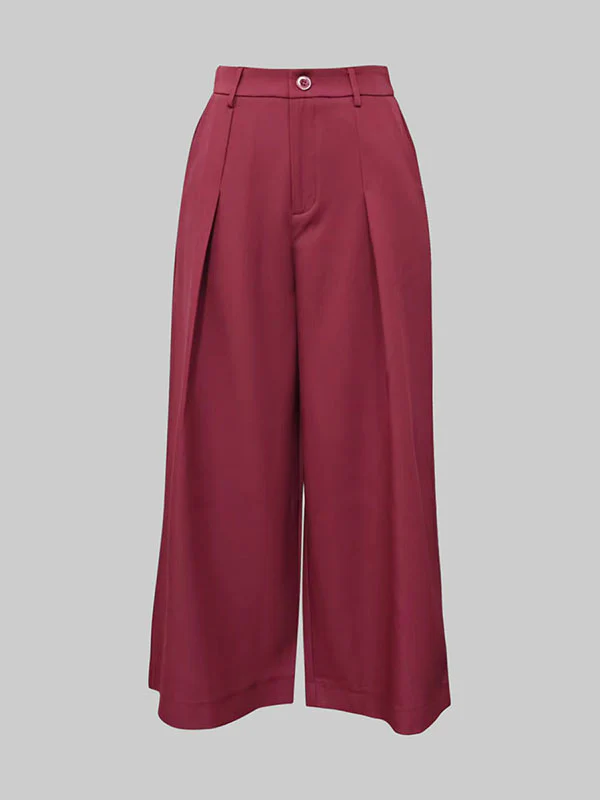 Loose Ninth Pants Solid Color Zipper Casual Pants Bottoms Trousers - Image 7