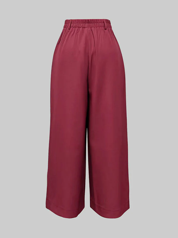 Loose Ninth Pants Solid Color Zipper Casual Pants Bottoms Trousers - Image 8