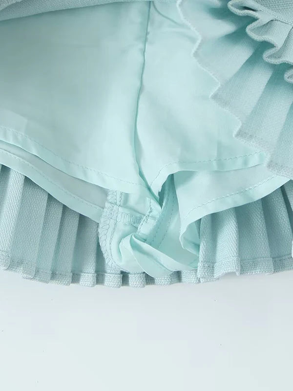 Loose No Belt Pleated Solid Color Skirts Bottoms - Image 11