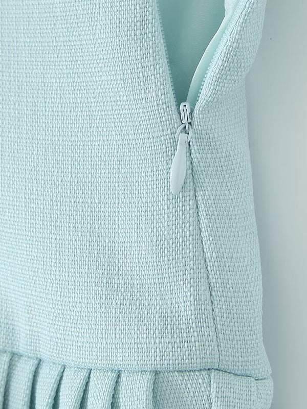 Loose No Belt Pleated Solid Color Skirts Bottoms - Image 12