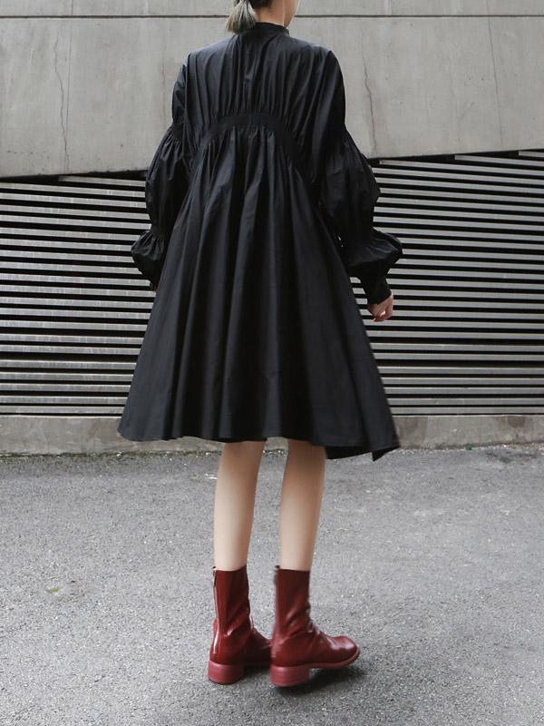 Loose Original Designed Irregular Puff Shirt Dress - Image 6