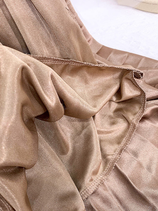 Loose Pleated Solid Color Skirts Bottoms - Image 15