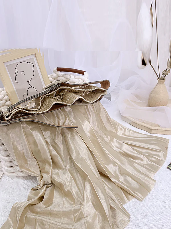 Loose Pleated Solid Color Skirts Bottoms - Image 7
