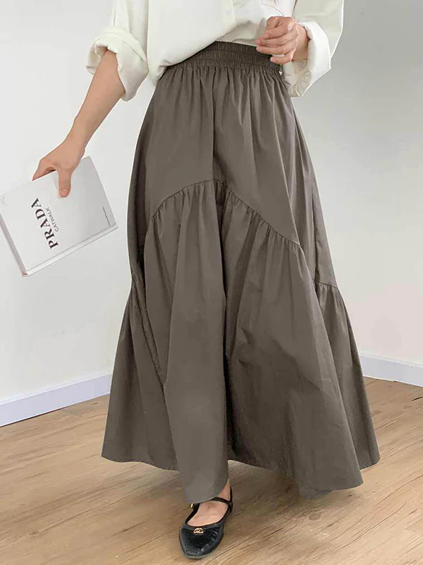 Loose Pleated Split-Joint Skirts Bottoms - Image 4