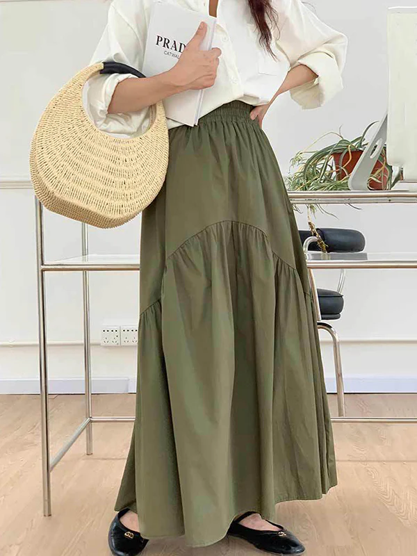 Loose Pleated Split-Joint Skirts Bottoms - Image 5